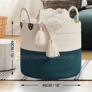 Cotton Rope Basket 
Height : 46cm
Diameter: 38cm