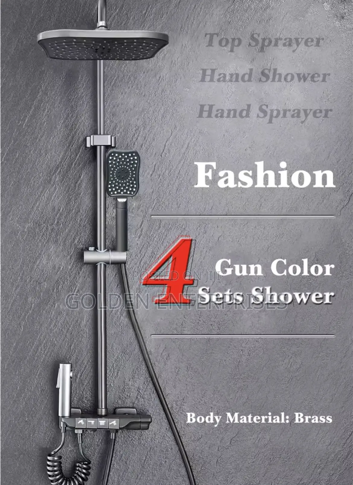 4 Function Hot Cold Wall Mounted Bathroom Shower Mixer Set