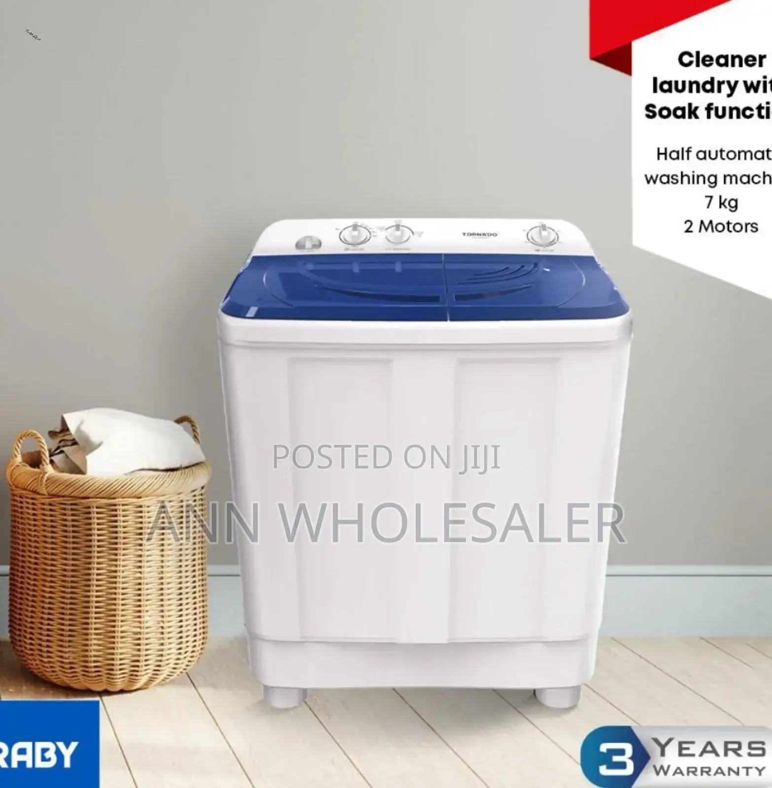 Half Automatic Tornado 7kg Twin Tub Washing Machine M-5