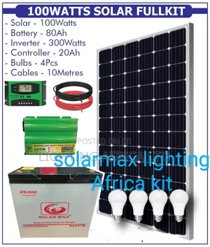 Holiday 100w Home Solar Kit Complete With 4 Free Solar Bulbs