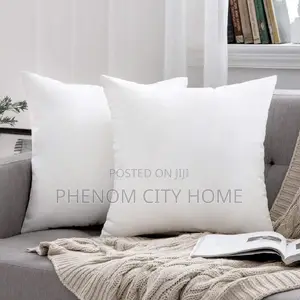 Fancy White Fiber Filled Throw Pillows Available