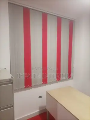 Red and Light Grey Blinds