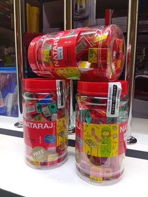 A Tin of 50 Pieces of Nataraj Plastic Sharpeners