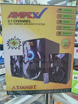 2.1 Channel Ampex Woofer With 2 Speakers