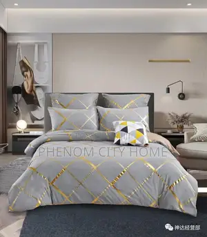 Luxurious Gold Marble Texture Foil Style Duvet Cover Set