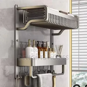 1 Piece 2-Layer Bathroom Space Towel Rack
