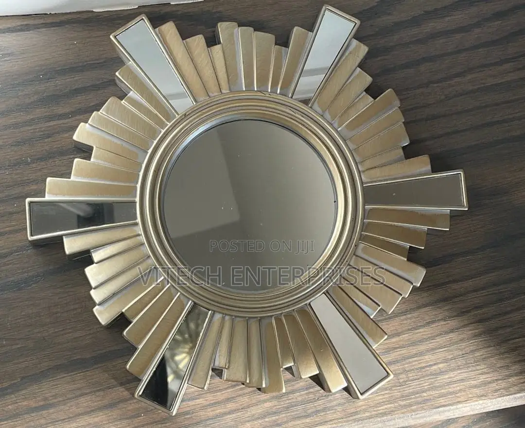 Sun Shape Gold or Silver Decor Mirror 25cm