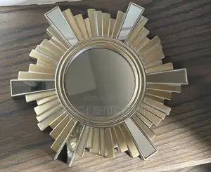 Sun Shape Gold or Silver Decor Mirror 25cm