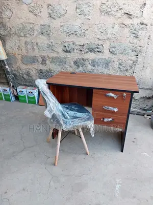 Dark Walnut Office Desk and Eames Chair