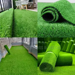 Artificial Green Grass Carpets With Artificial Plants