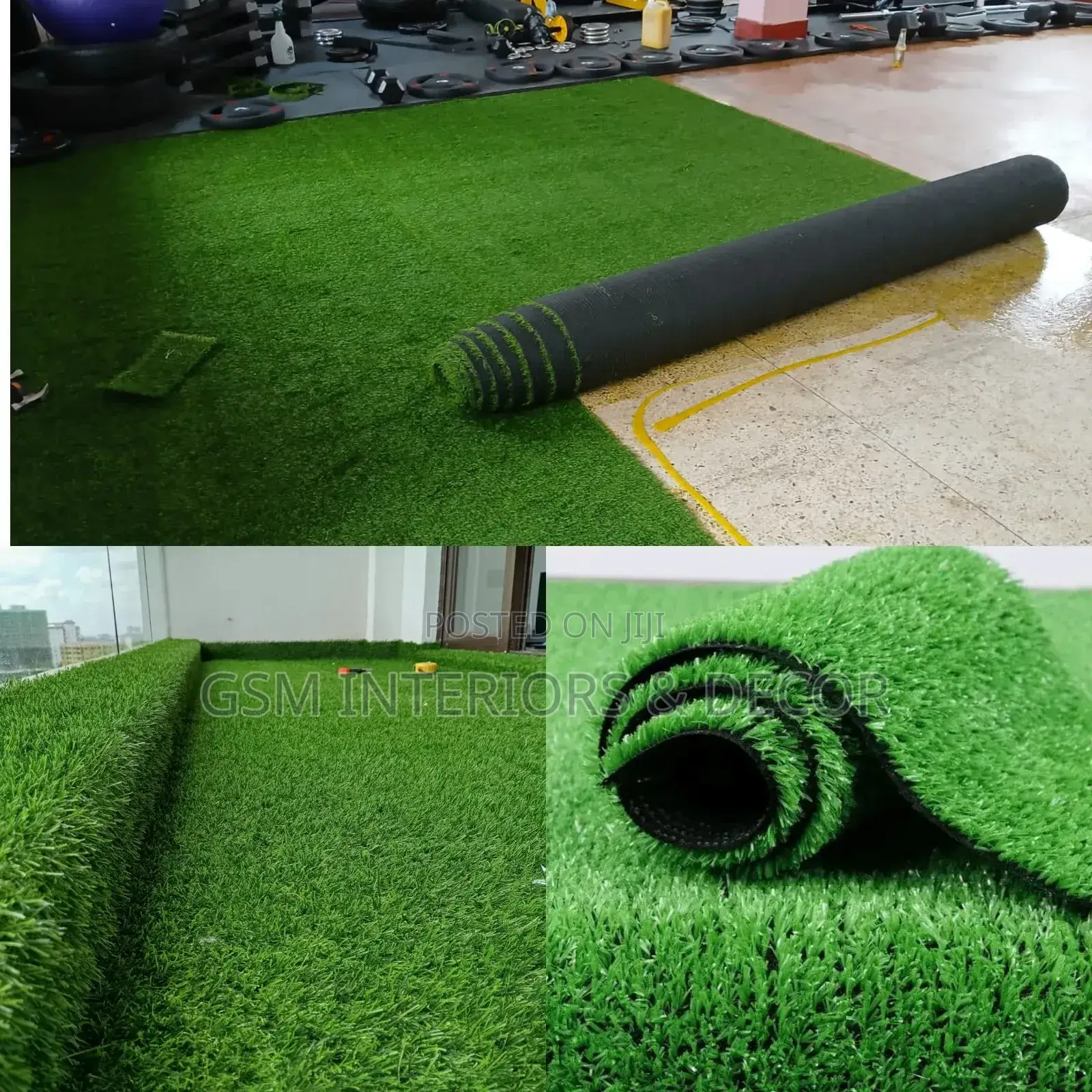 Artificial Green Grass Carpets Installation With Glue