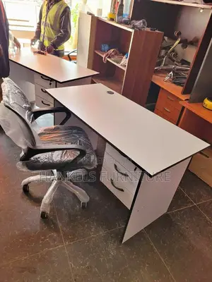 Mesh and Black White Office Desk