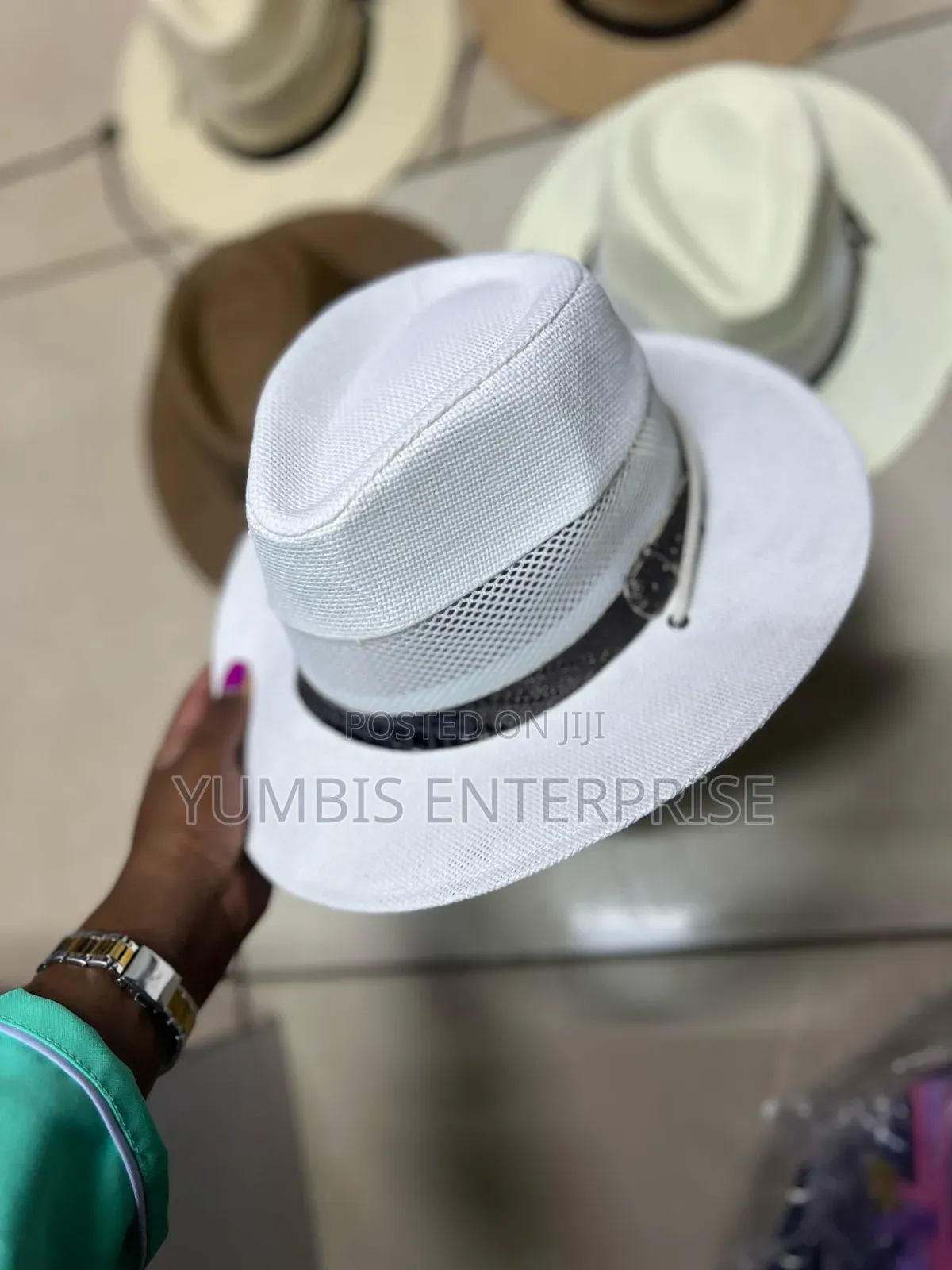 Men's White  Panama Straw Sun Hats at 800