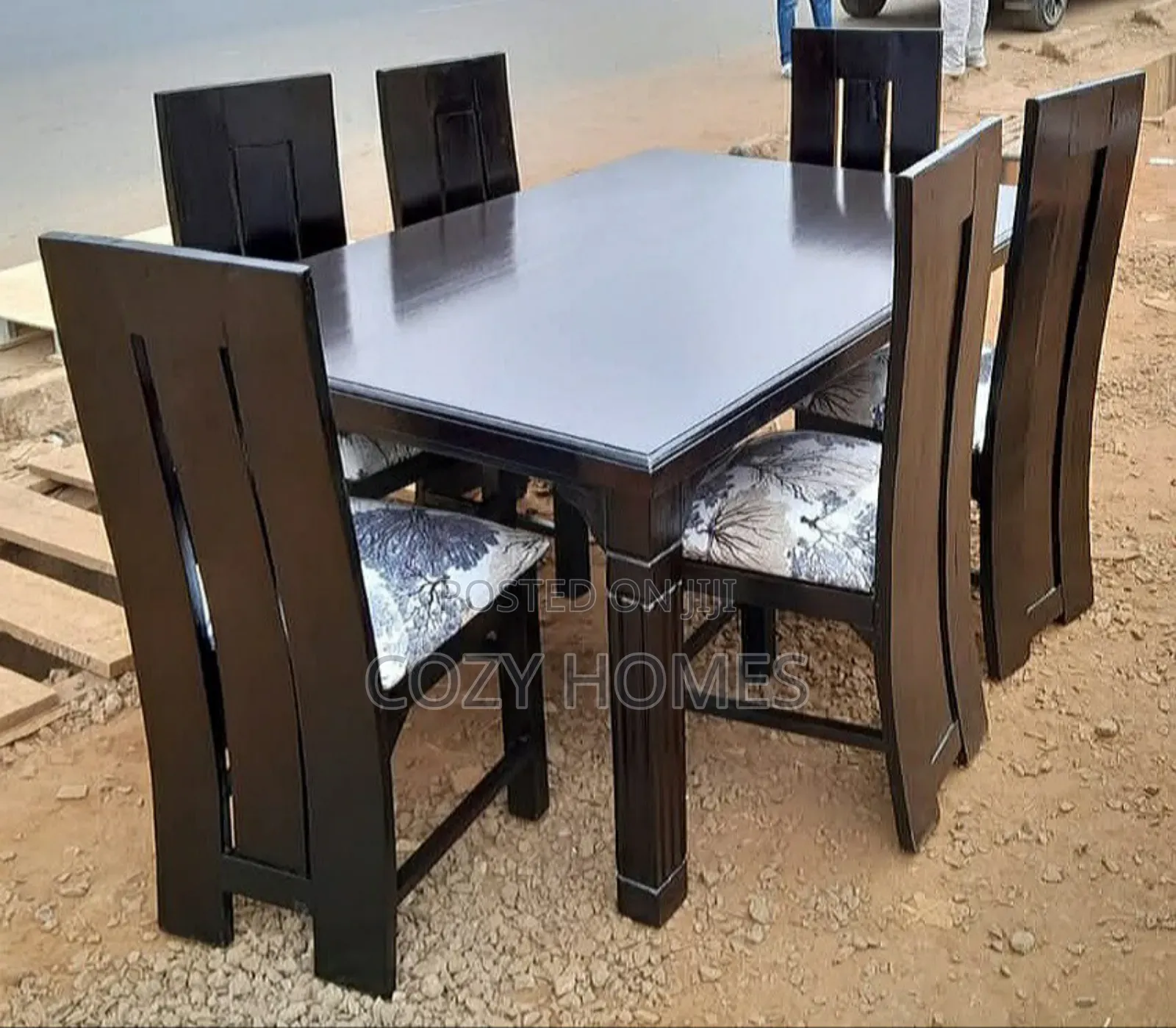 Dining Table, Sharp Dark Oak Dining Table, 6 Seater