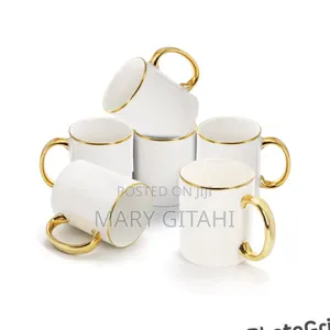 *White/Gold Ceramic Mugs*