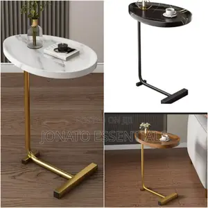 Modern Oval Wood Side Table, Bedside Nightstand
