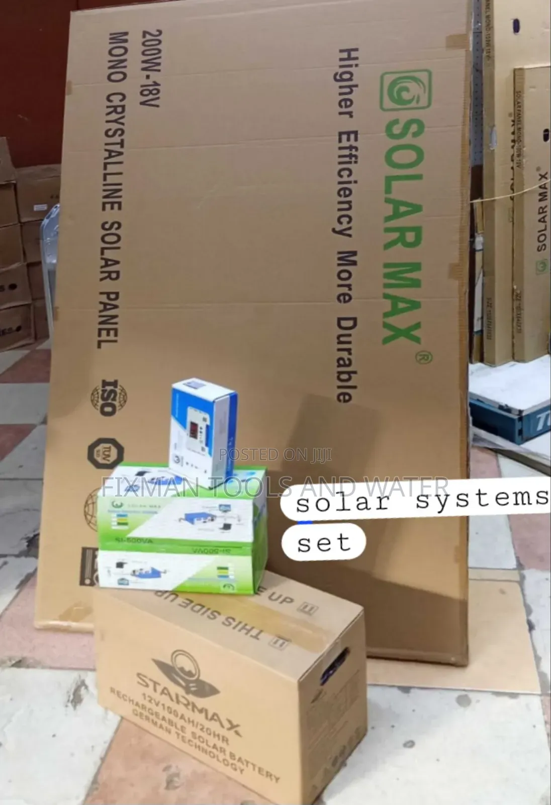 Solar System Full Package Panel 200 Watts Battery 100ah
