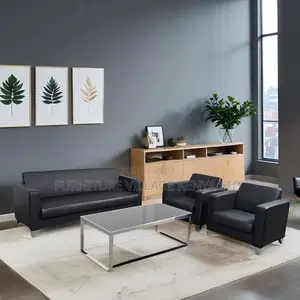 Sofas:Office Simple Leather Sofa for Lobby or Waiting Area
