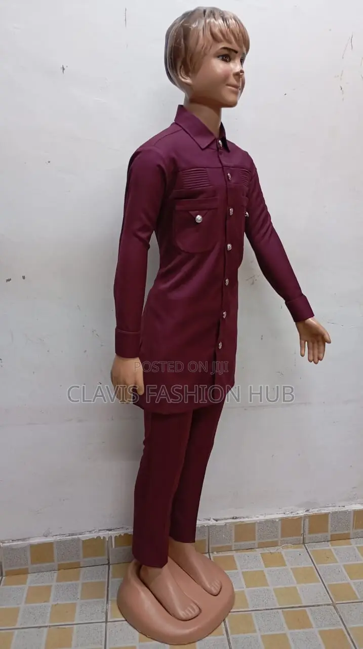 Maroon Boys Kaunda Suits