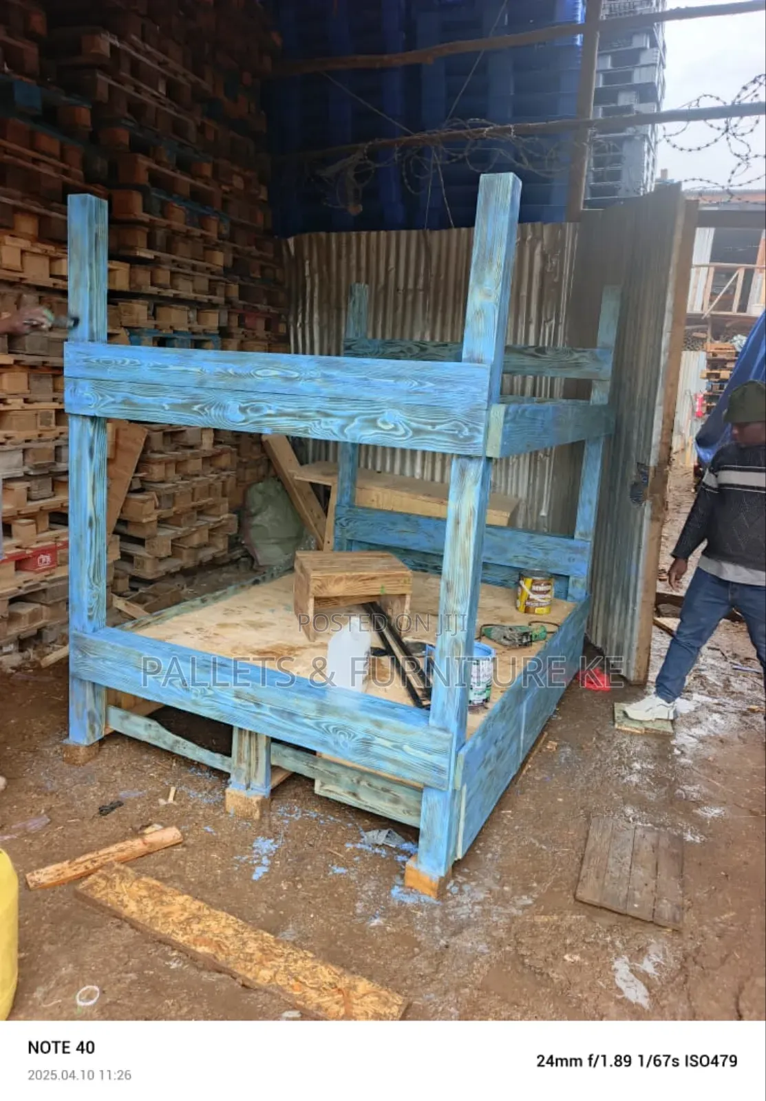 Light Blue Double Decker Bed
