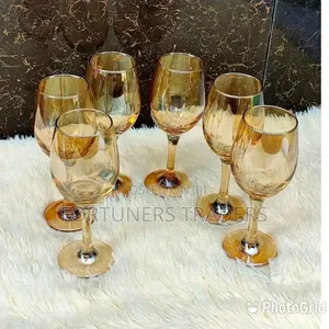 Golden Wine Glasses Set of 6pcs