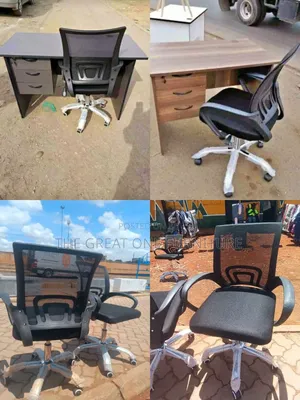 1m Vintage Office Desk With Mesh Office Chair Fd9yh
