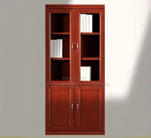 Office Cabinet:Solid Mahogany Open View Storage Wood Unit