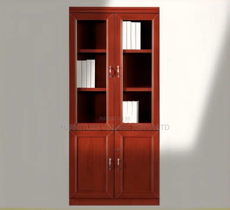Cabinets:2-Door Mahogany Open Storage Display Unit