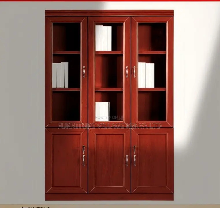 Cabinets:2-Door Mahogany Open Storage Display Unit