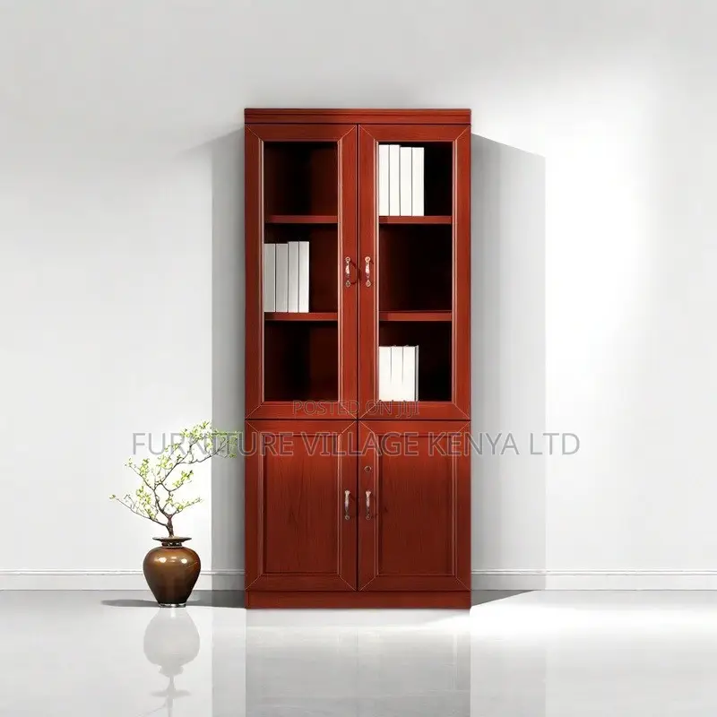 Cabinets:2-Door Mahogany Open Storage Display Unit