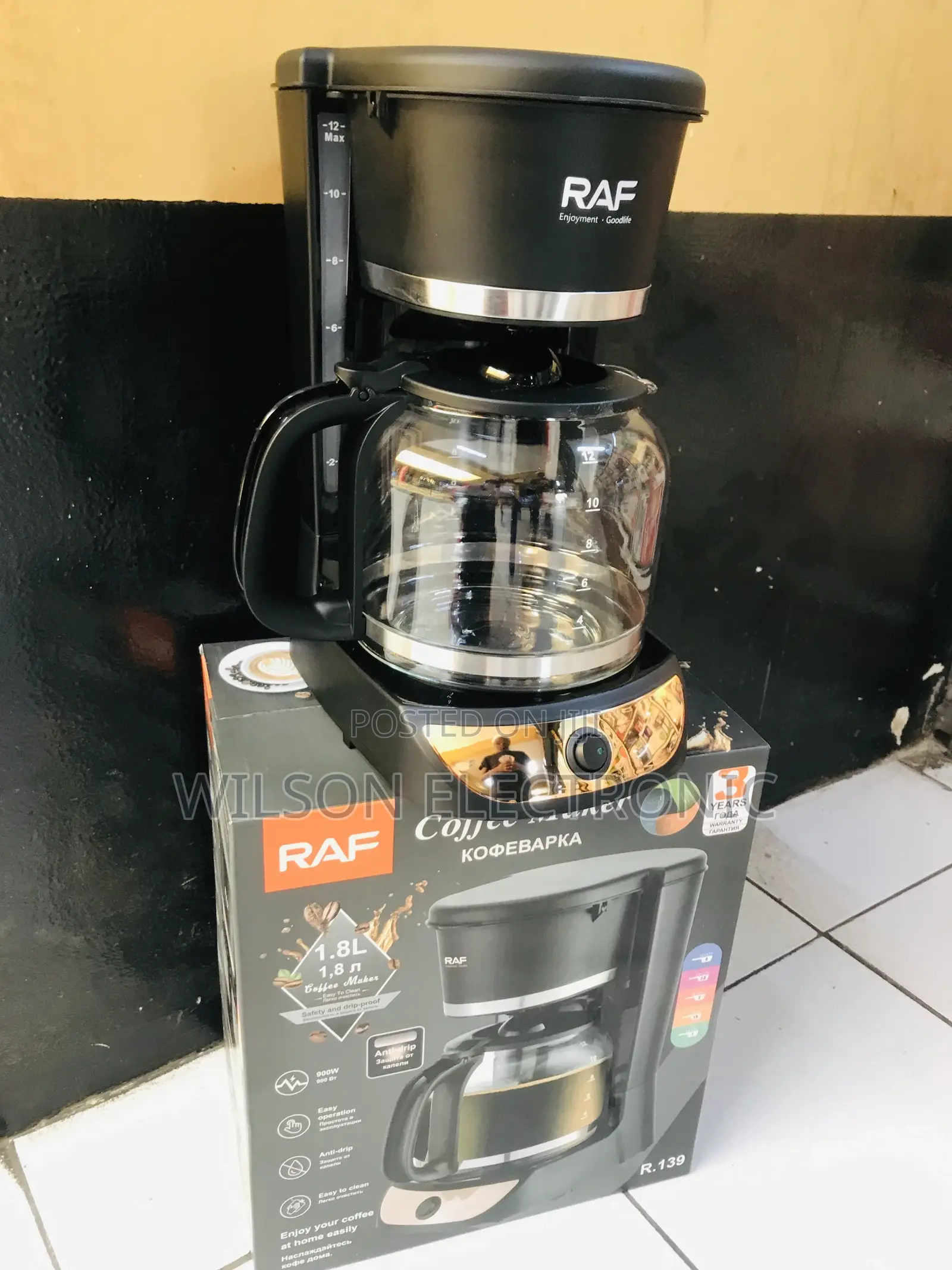 Coffee Maker 900w. 1.8ltr