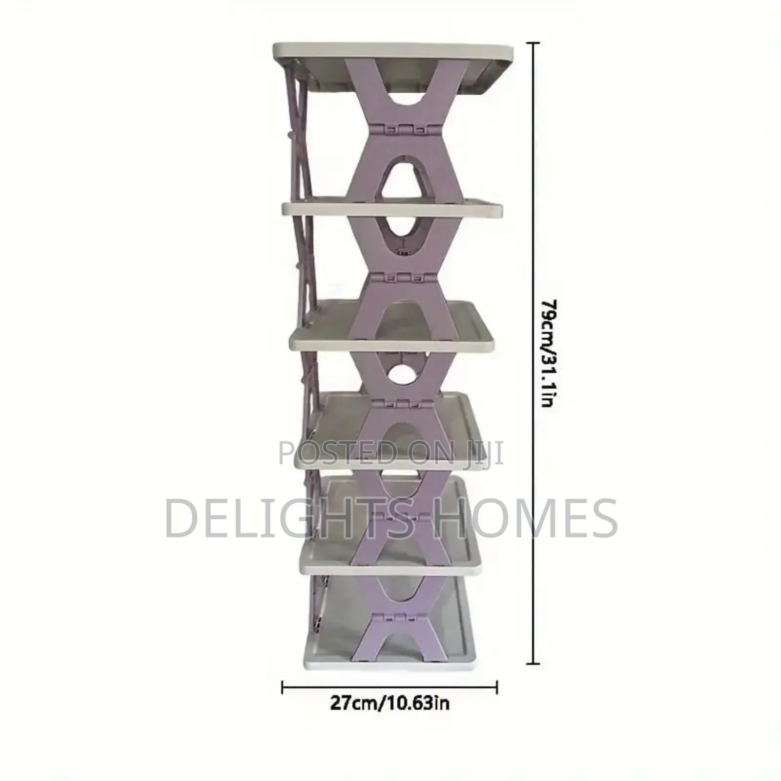 275mm2 X 95cm High 6 Layer Foldable Retracting Shoe Rack