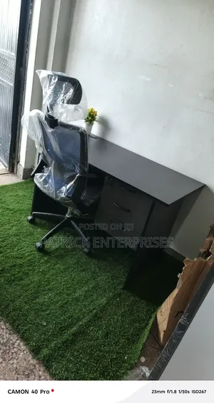 Ergonomic Modern Office Chair+ 1.2 Mtrs Office Desk