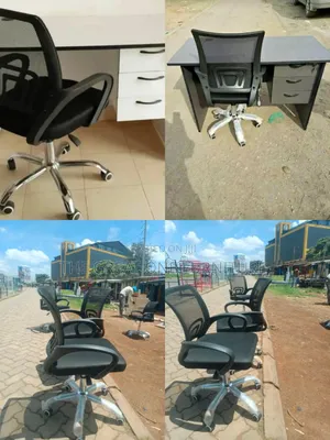 1m Lockable Design Office Desk With Mesh Chair Kb5cs