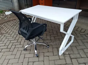 All White Table and Chair