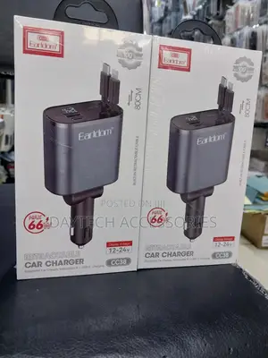 Earldom Retractable Car Charger 4 in 1 Car Phone Charger 66w