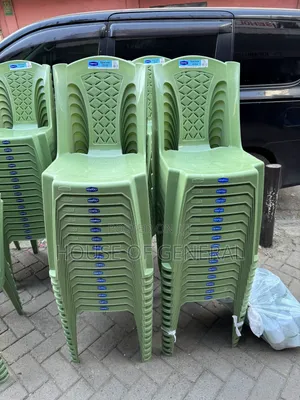 Green Armless Kenpoly Plastic Chair Strong Plastic Chair