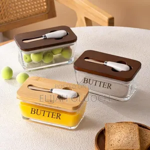 Transparent Glass Butter Dish