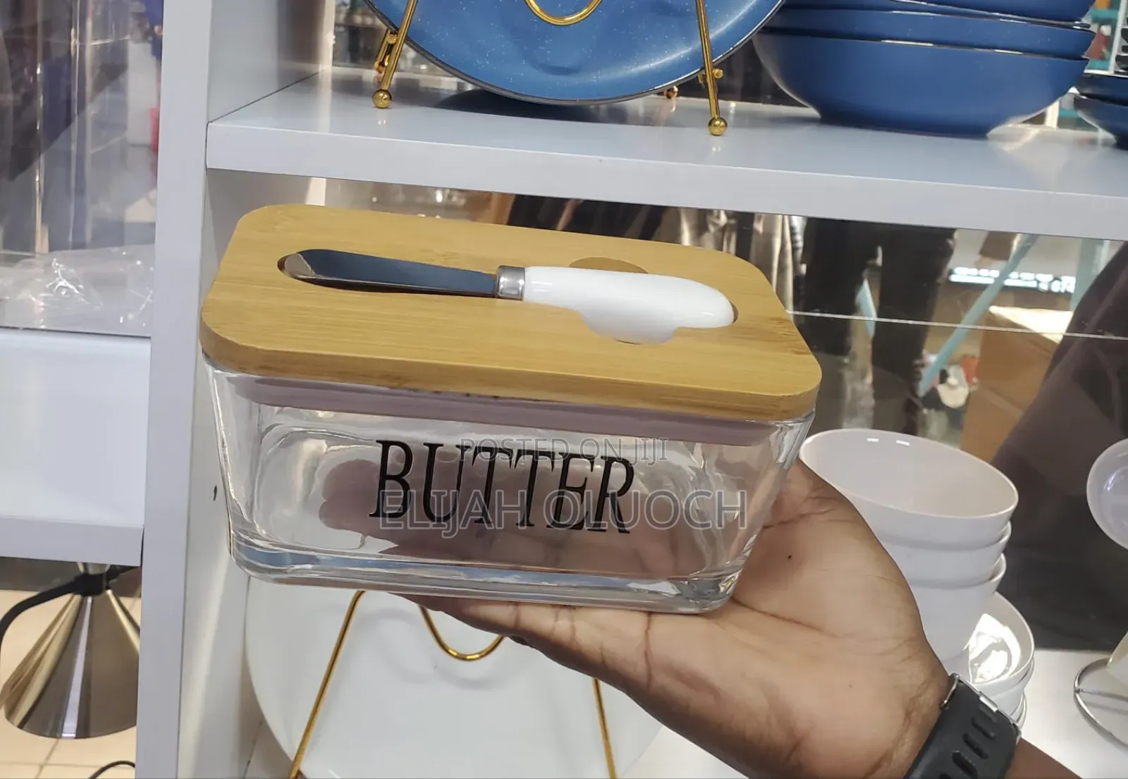 Transparent Glass Butter Dish