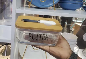 Transparent Glass Butter Dish