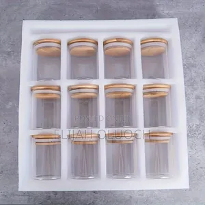 12 PCS Glass Spice Jar Set