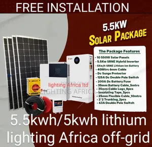 New Srne 5.5kva Inverter + 5.12kwh Lithium Total Off-Grid Kit