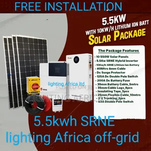 Srne 5.5kva Inverter + 10kwh Lithium