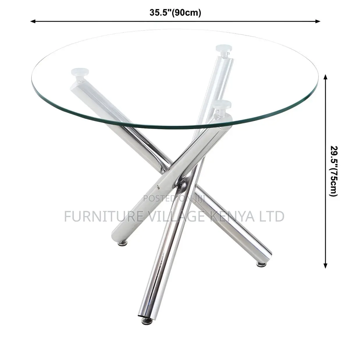 Dining Table:Elegant Transparent Round Glass Office Table