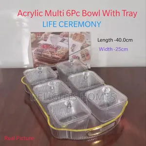 Acrylic Multi 6pc Bowl With Tray_be