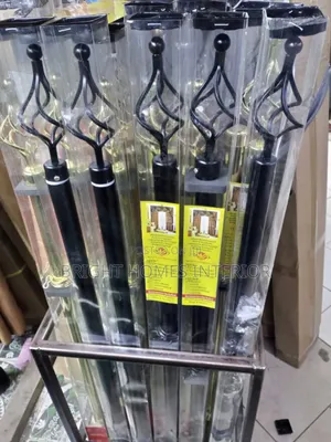 2m Double Black Curtain Rod Adjustment for Normal Window