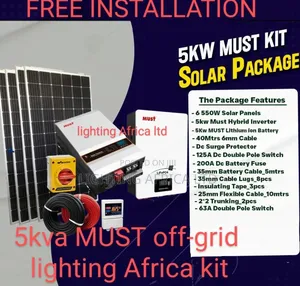 5.5kva Must Inverter + 5.12kwh Lithium Battery Off-Grid