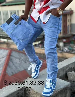 Men Nonfading Blue and Black Jeans