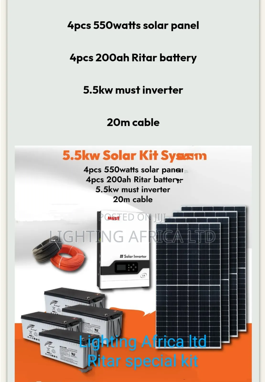 5.5kva Ritar Off-Grid Solar Kit Complete