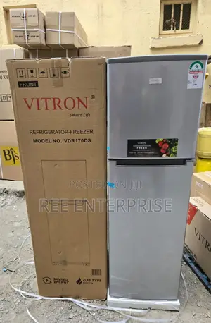 Vitron 170 Liters Double Door Fridge - Silver Hairline